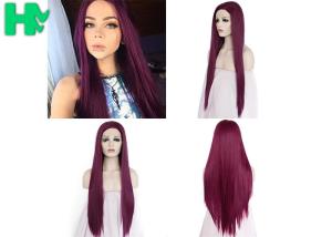 Quality Cosplay Long Straight Hairnet Wig Synthetic Pure Red Color For Women Wave Party wholesale
