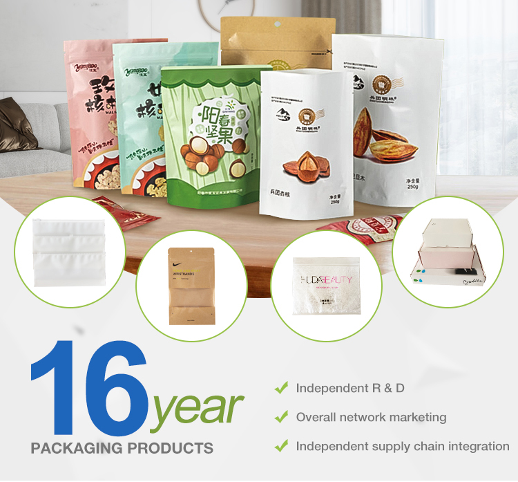 Transparent Food Packaging PE Plastic Stand Up Pouch with Aseptic Logo