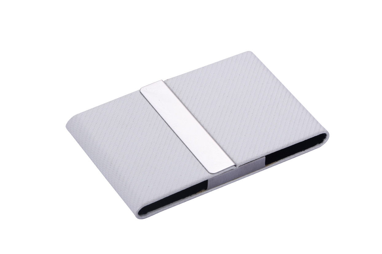 Elegant Metal PU ID Card Holder For Trade Shows And Events Rectangular Design
