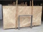 Light Cream Engineered Stone Countertop , Polished Marble Tile Kitchen