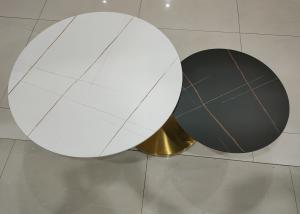 Quality 80cm 55cm Rotating Stainless Steel Marble Coffee Table wholesale