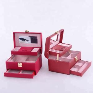 Quality Flannel Interior Travel Size Jewelry Box , Soft Lining Jewelry Carrying Case wholesale