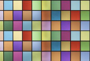 Quality Sunproof Decorative Window Glass Film Colored Squares Pattern wholesale