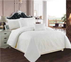 Quality White Quilts 5pcs Microfiber Bedding Set Quilt Pillowshams Pillow wholesale