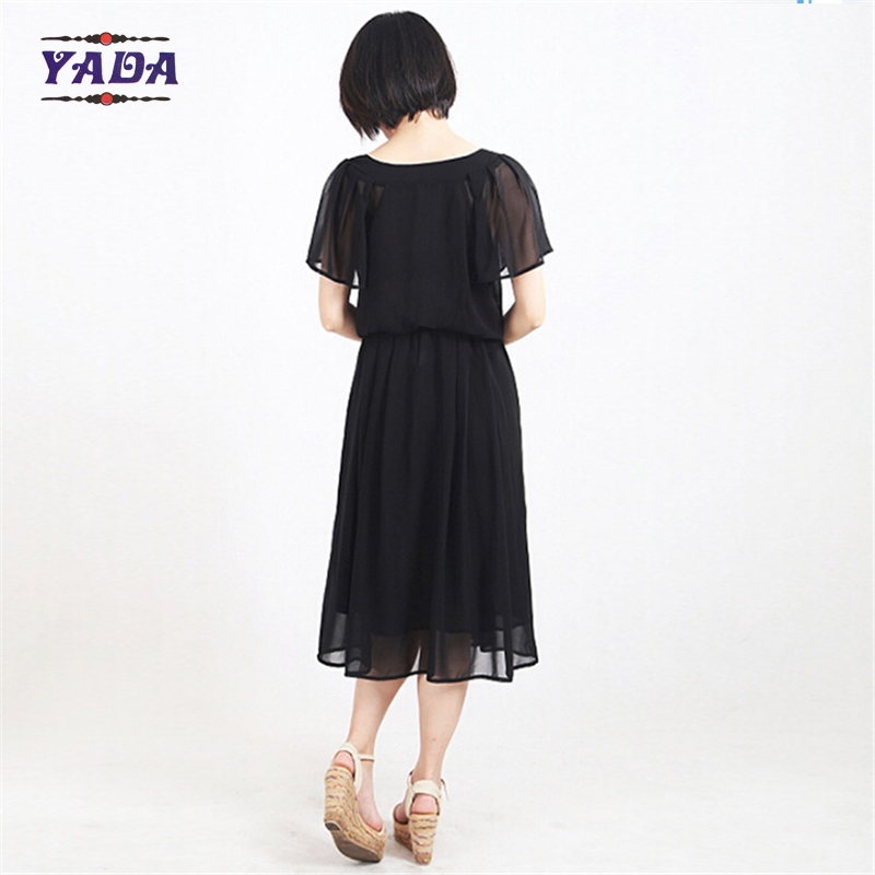 Short sleeve fashion women wome sexy summer beach dress chiffon dresses in cheap price