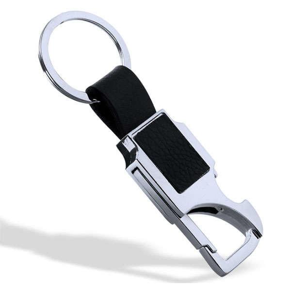 Good Quality Men Gift Leather Car Keychain Beer Bottle Opener, Stamped or