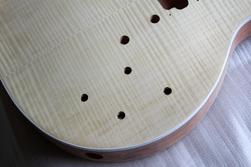 Custom LP Electric Guitar Kit(Parts) with Mahogany Body and Neck,Flame Maple Veneer,Carhrome Hardwes,DIY Guitar