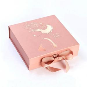 Quality Customized Logo Folding Gift Box With Ribbon Closure Degradable Card Paper Material wholesale