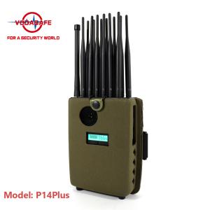 Quality 14 Bands Mobile Phone Signal Jammer Jamming Range 25 Meters 12000mAh Battery wholesale