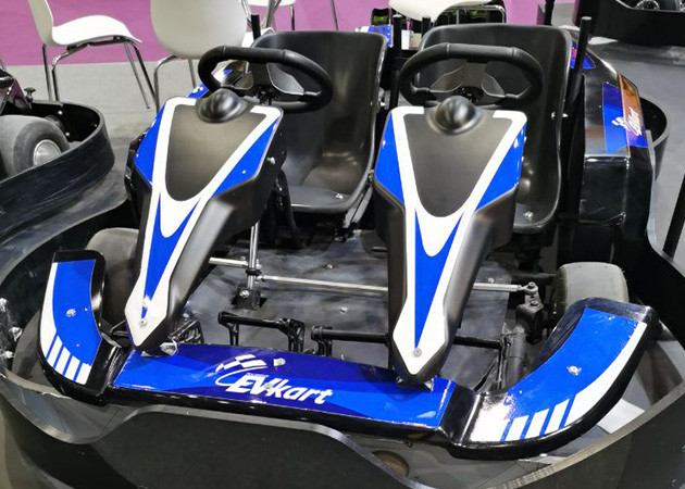 Blue 48V 60Ah Battery Double Seater Go Kart 1050mm Wheelbase