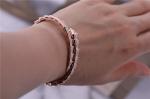 Luxury Closet Rose Gold Bracelet Serpenti Viper one-coil full diamond Snake