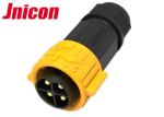 Orange Female Waterproof Panel Mount Connector , M25 Waterproof Inline Cable