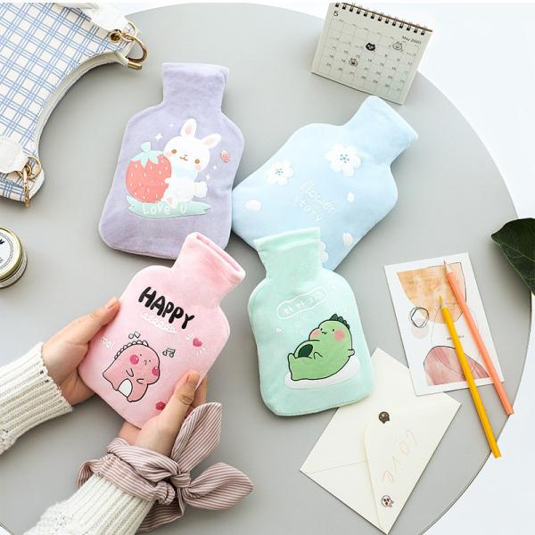 Hot Water Pouch Warm Flannel Flocking Hand Warmer Filled Mini Explosion-proof