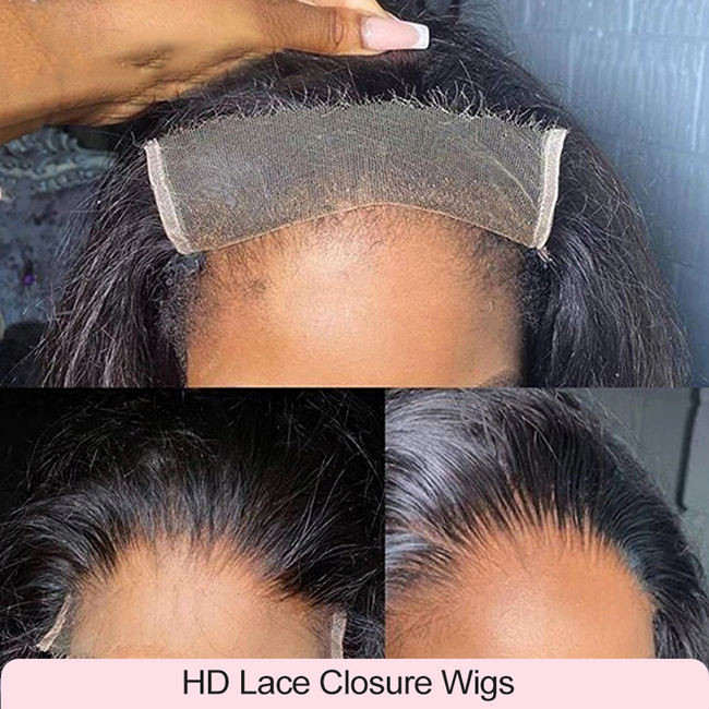 Straight Front HD Lace Glueless Wig Pre Cut Human Hair Ready To Go 10A