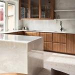 Frame-line Door Panel Kitchen Cabinet Design Cherry Wood Veneer Kitchen Cabinet