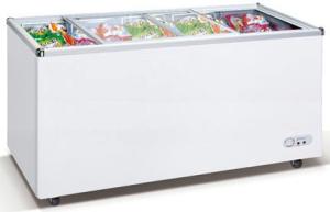 Quality 550L Commercial Chest Freezer With Top Open Sliding Two Flat Glass Door wholesale