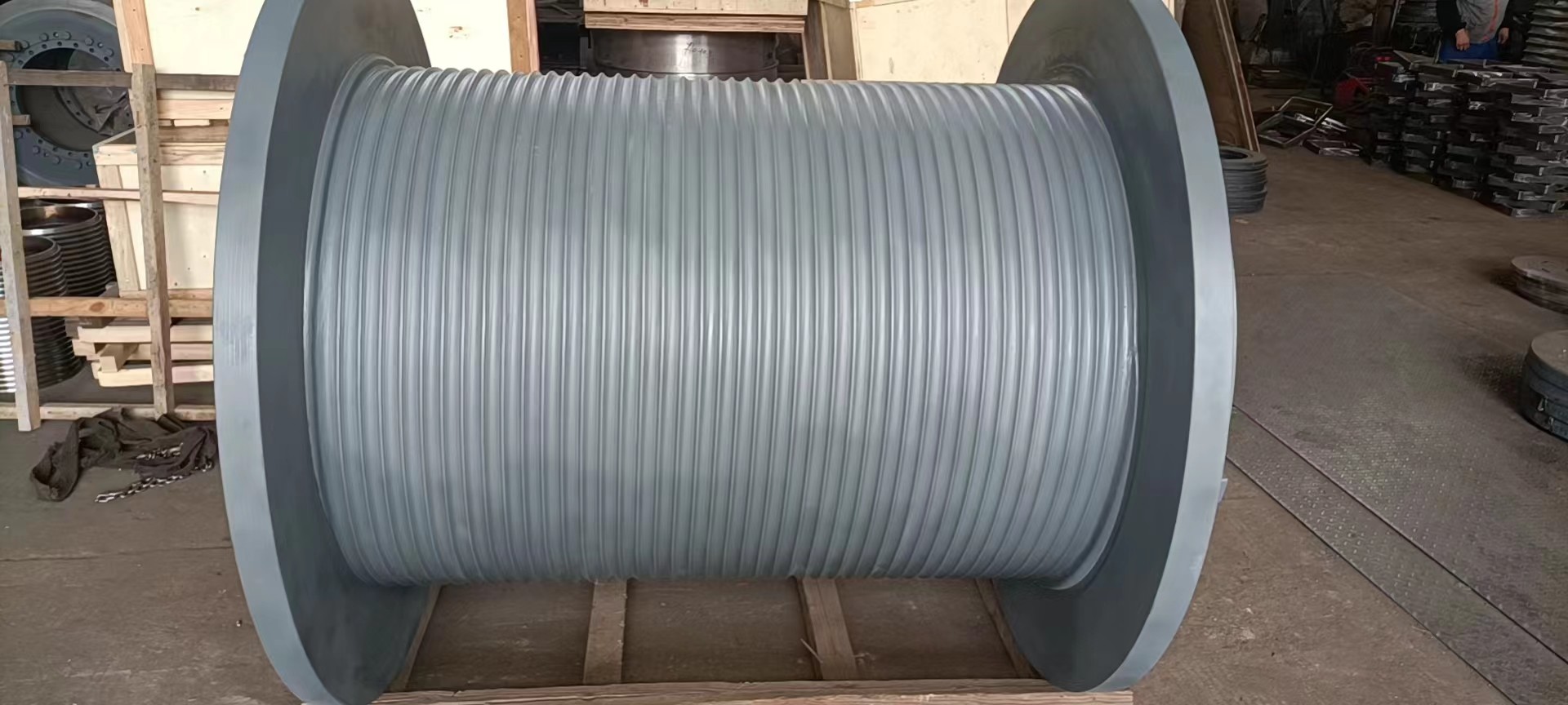Carbon Steel Winch / Hoist Grooved Cable Drum For Tower Crane