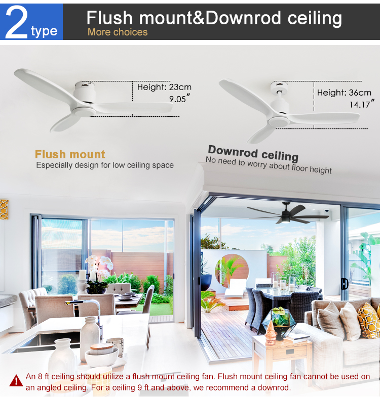 Class A Energy Efficiency Ceiling Fan with Comfortable Design and Adjustable Wind Speed