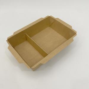 Quality Custom Printed Food Paper Trays Disposable Takeout Brown Packaging wholesale