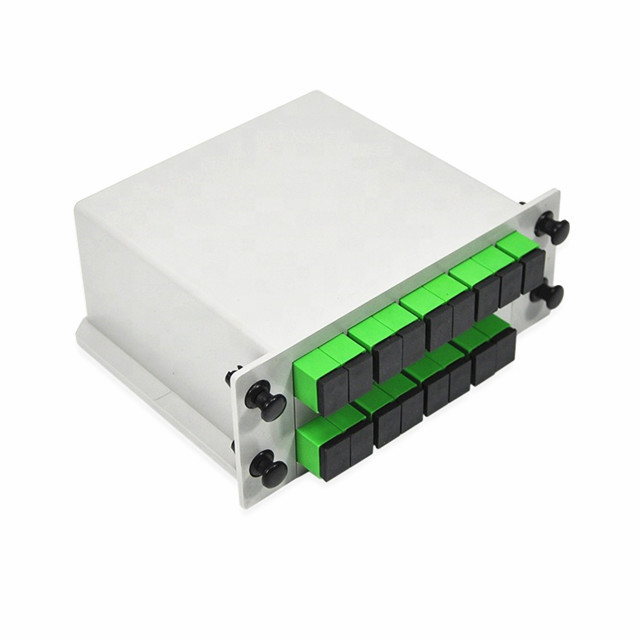 White FTTH PLC Splitter In SC APC/UPC Fiber Optic LGX Cassette Splitter 1x4 8 16 32