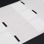 20mmx38-15mm Cable Adhesive Label 1.5mil White Gloss Transparent Water Resistant