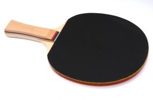 Quality Recreation Table Tennis Rackets Inverted Rubber 5 Ply Blade Concave Handle Red / Black wholesale
