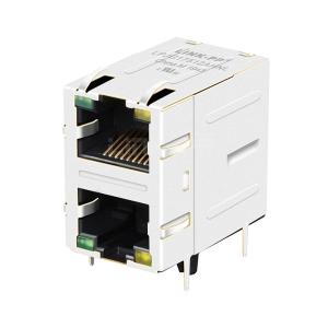 Quality LPJG17512AHNL 10/100/1000 Base-T Tab Up Green/Yellow LED 2X1 Port Shielded RJ45 Jack wholesale