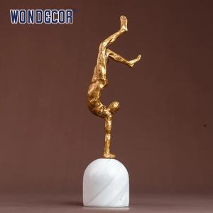 Quality Small Indoor Abstract Metal Art Extreme Sports Figurine Copper Sculpture wholesale