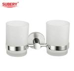 SUS 304 Double Tumbler Holder Glass Polished Chrome OEM ODM