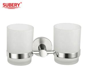 Quality SUS 304 Double Tumbler Holder Glass Polished Chrome OEM ODM wholesale