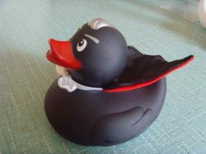 Quality Toys Retail Superhero Rubber Ducks , Black Cool Rubber Duck For Promotion Gift Shop wholesale