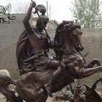 St. George Slaying The Dragon Statue Bronze Metal Craft Life Size Religious