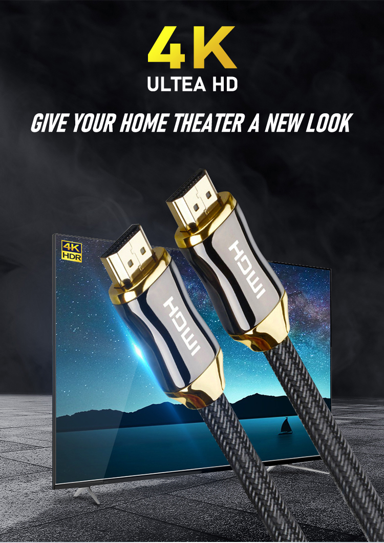 Factory price bare copper network cord support 4K x 2K gold plated hdmi to hdmi cable