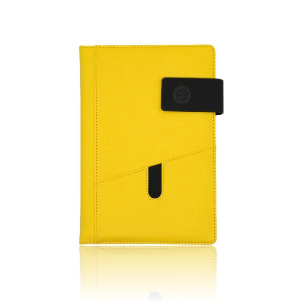Business Office Writing Journal Notebook Large 114 Pages PU Material Yellow