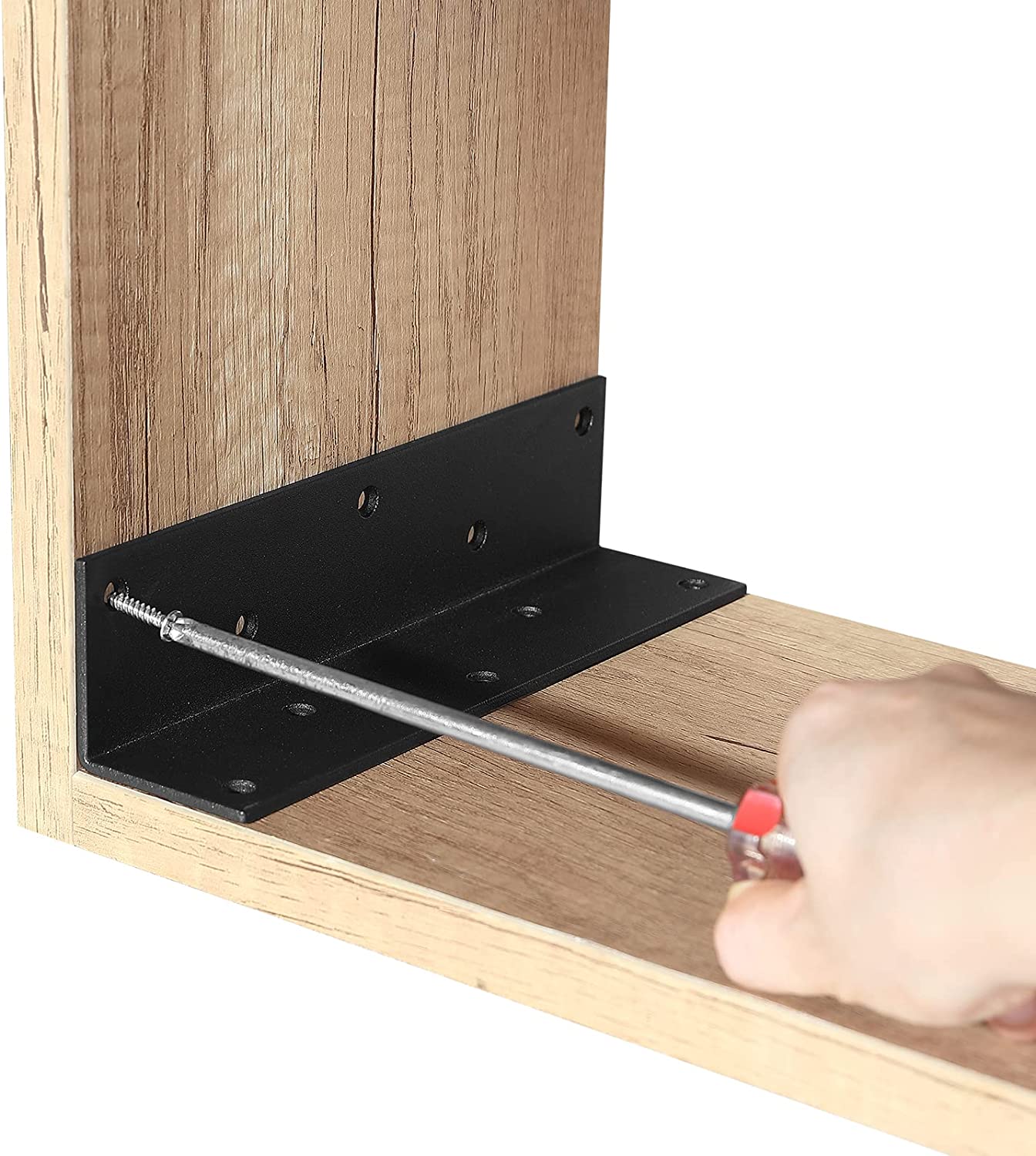 Iron L Right Angle Bracket Metal Joint Corner Brace for Wood Shelves Versatile Design