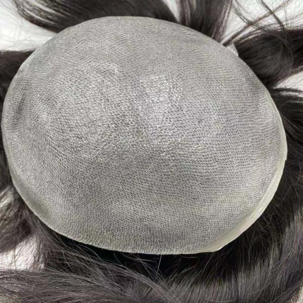 0.02-0.03mm ultra thin skin 100% human hair replacement human hair toupee hair