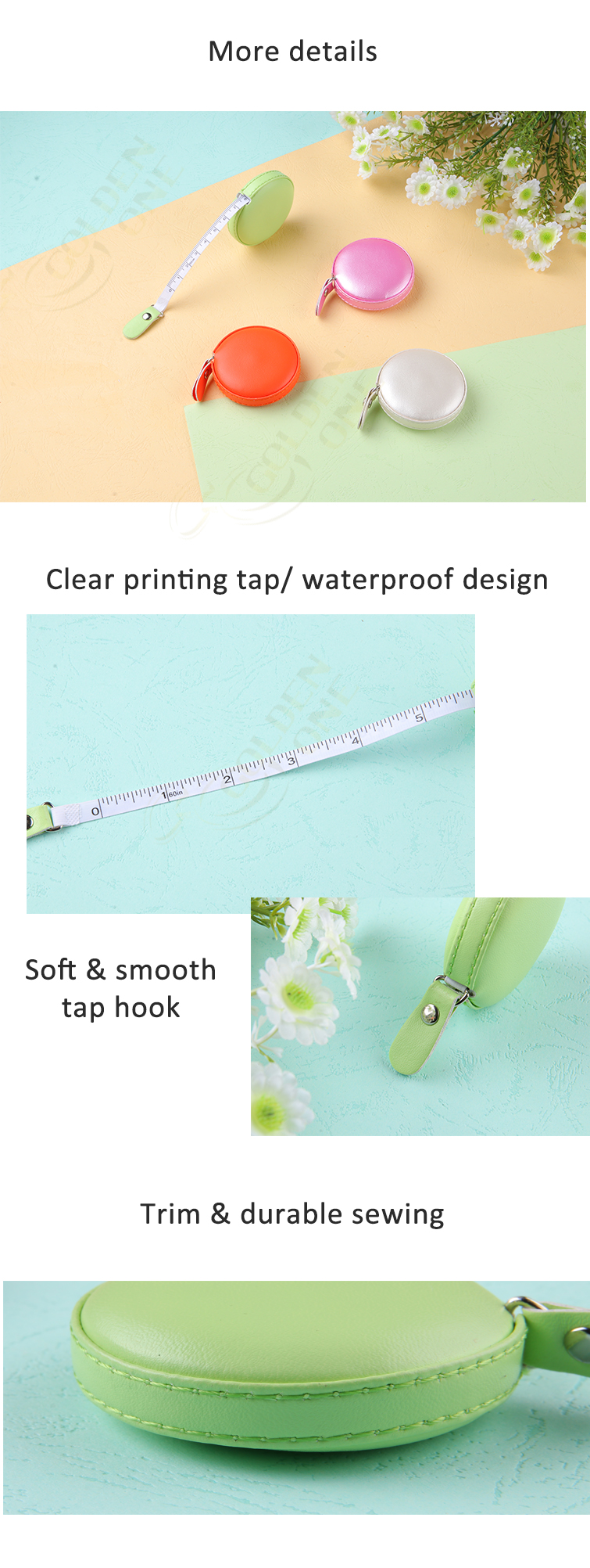 Custom Logo Mini 60-inch 1.5 Sewing Body Tape Soft Retractable Pu Leather Tape Measure For Sewing Craft