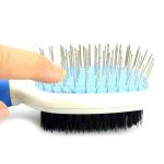 Double Side Pet Hair Brush Fashionable Customized Shape Blue / Pink Color