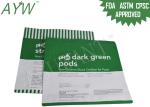 Oxidizer Proof Food Packaging Plastic Bags / Green Stand Up Zipper Bags With