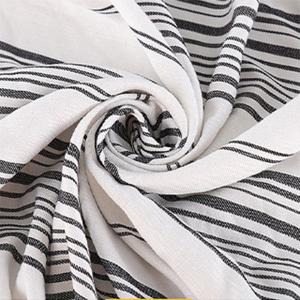Quality Rayon Linen Natural Denim Jeans Fabric Elastic Jacquard Stripe Cloth 21s 160gsm wholesale