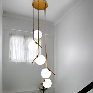 China Long Pendant Lamp Modern Nordic Spiral Stair Hanging Light Dining Living Room Hotel Chandelier（WH-NC-69) on sale