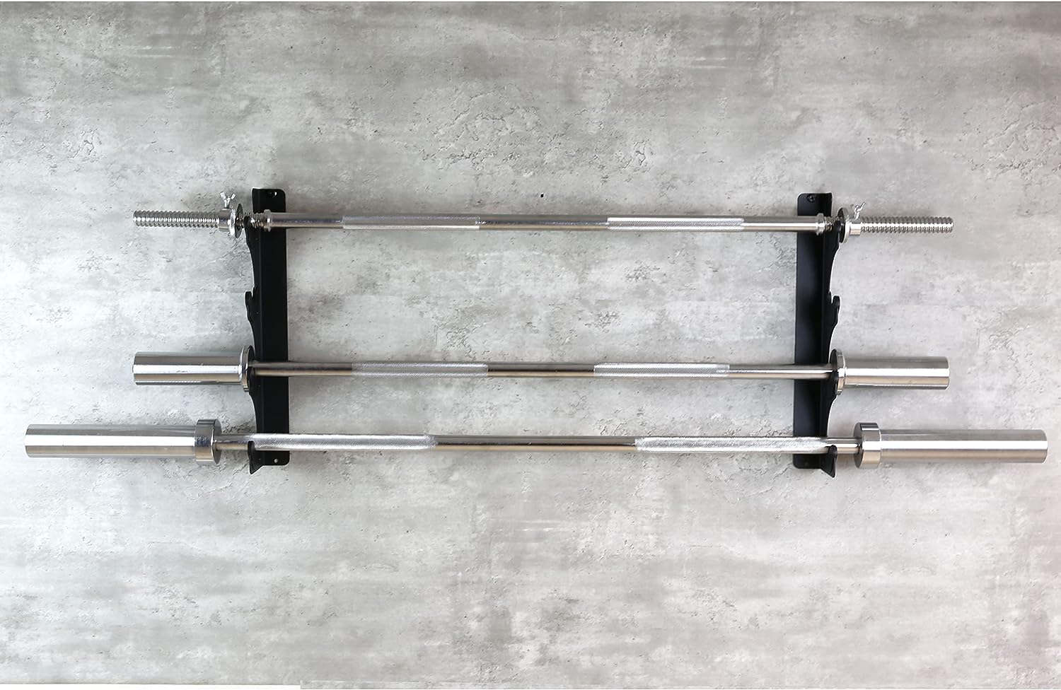 Barbells Gym Storage Bracket with Horizontal Barbell Rack 4 Bars Holder Wall Mounted