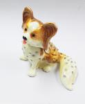 New product animal dog Metal Rhinestone Jewelry Box cheap trinket box
