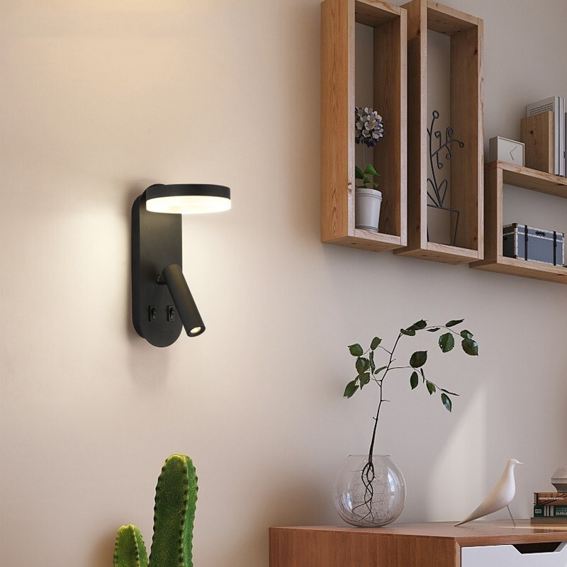 Reading Wall Lamp acrylic ball Bedside Wall Sconce double switches reading lamp Hotel Villa headboard wall light