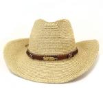 Western Cowboy Outdoor Beach Rolled Big Brim Straw Hat for men and women