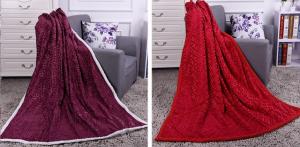 Quality Solid Color Heavy PV Fleece Fake Fur Blankets And Throws Two Layers Anti - Pilling wholesale