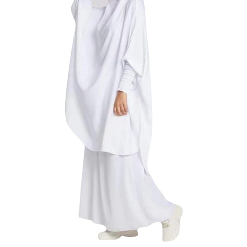 Arab Malay Abaya Women Turkey Robe Muslim Prayer Dress Solid Color Plus-Size