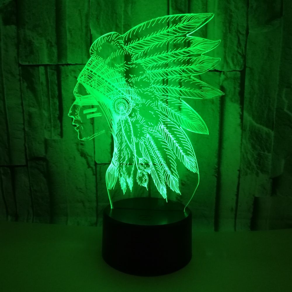 Africa Chieftain 3D night Lights Colorful Touch LED Vision Gifts Decorative Characters table lamp