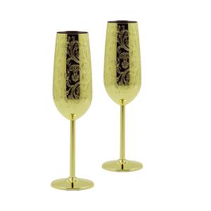 Quality Stainless Steel Champagne Glasses Goblet Elegant For Wedding Party wholesale