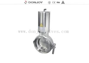 Quality Sanitary Grade 12 inch double acting Stainless steel 316 Pneumatic Butterfly Valve For Powder wholesale